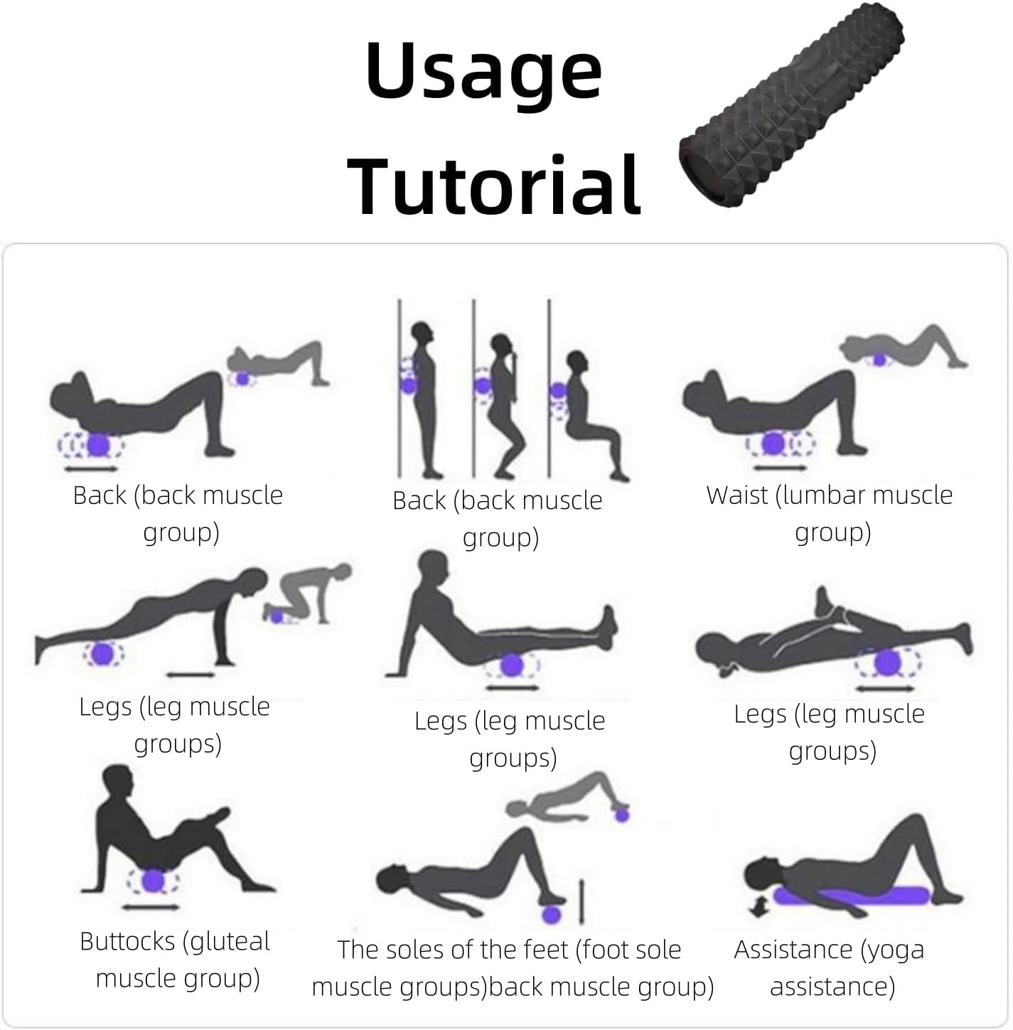 Trigger Point Foam Axis - Deep Muscle Massage Roller, High-Density Fitness Roller, Suitable for Runners/Athletes to Relax Their Legs and Relieve Back Pain. (Black A) image number 3