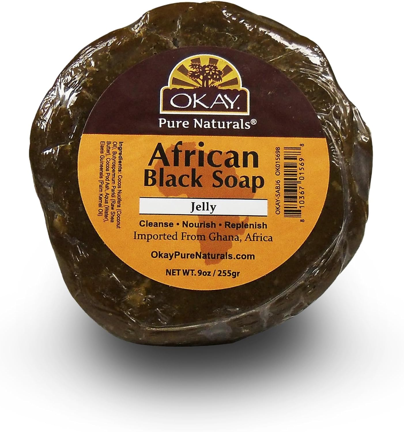 OKAY Pure Naturals OKAY Pure Naturals African Black Jelly Soap, 6 Ounce, (OKAY-SABJ6)