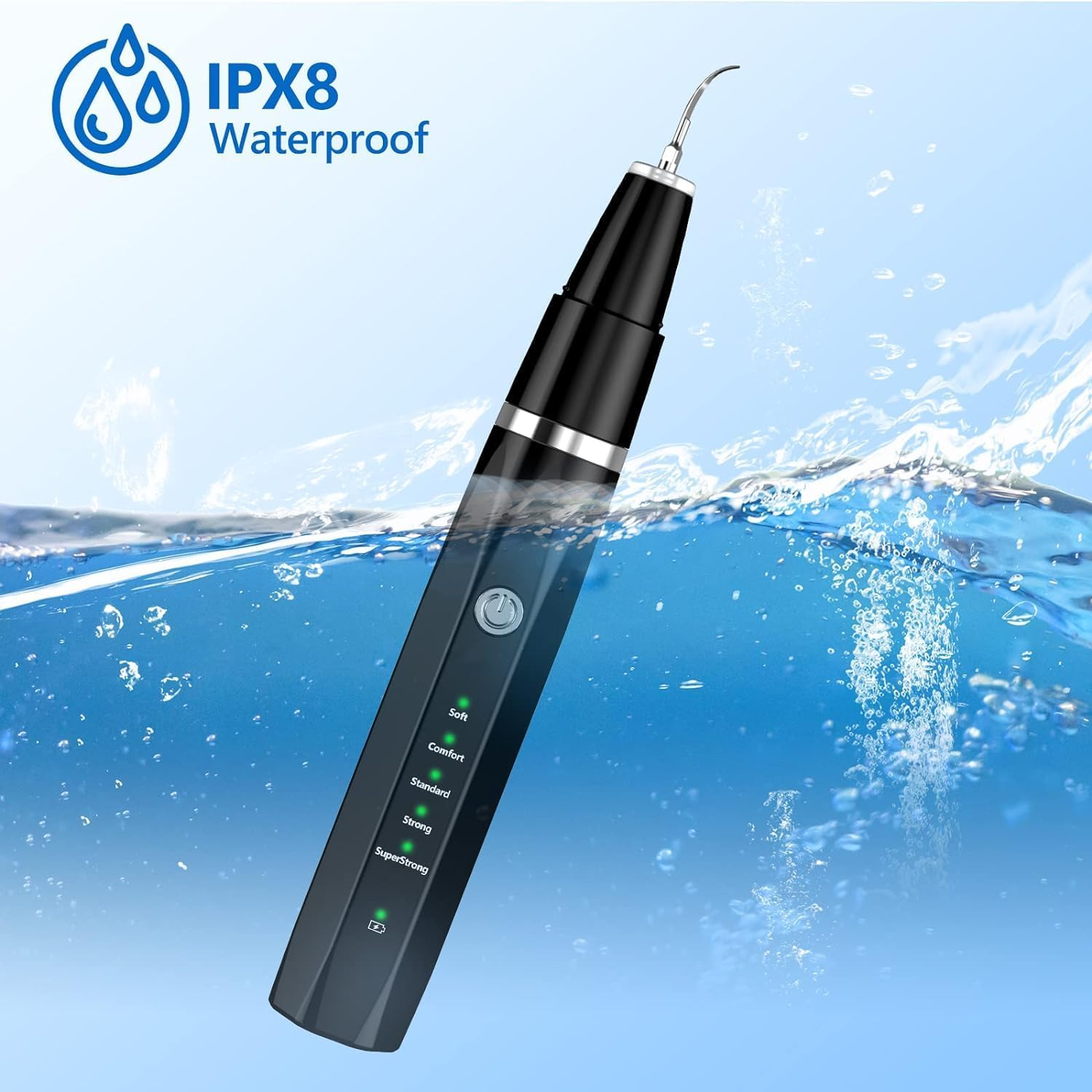 WORLDTREE Pet Ultrasonic Teeth Cleaner, Professional Dental Cleaning Kit for Dogs and Cats, Plaque and Tartar Remover (BLACK) image number 6