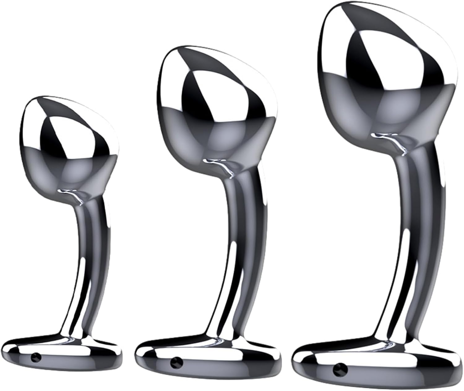 Metal Anal Plug Trainer Anal Butt Plugs Beginners Starter Set for Women and Men Anal Dildo Beads Plugs Trainer Stainless Steel 3 Pack Set Adult Sex Toy image number 4