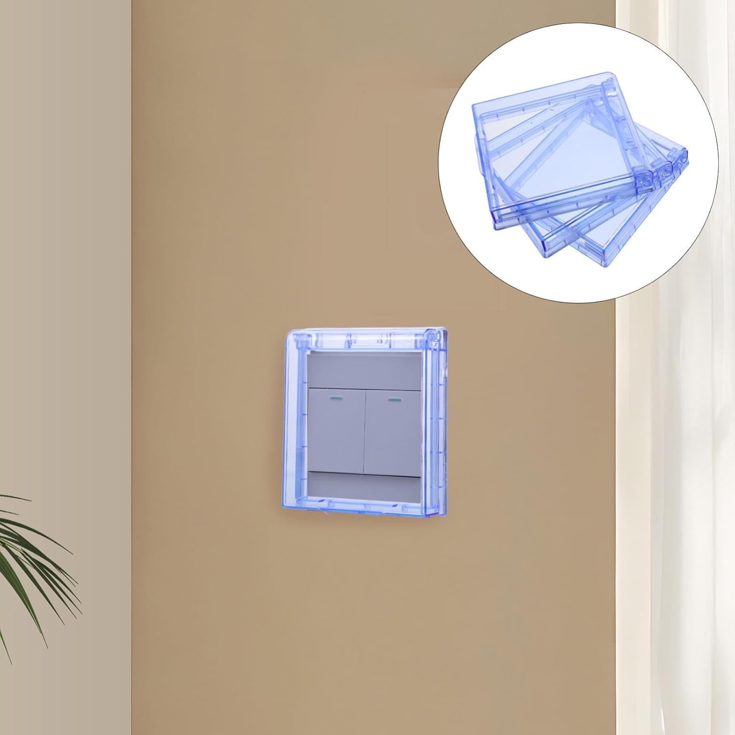 Fokmuaex 3 - Pack Childproof Bathroom Switch Cover - Adhesive Install Light Switch Guards for Safe Electrical Protection​ image number 5