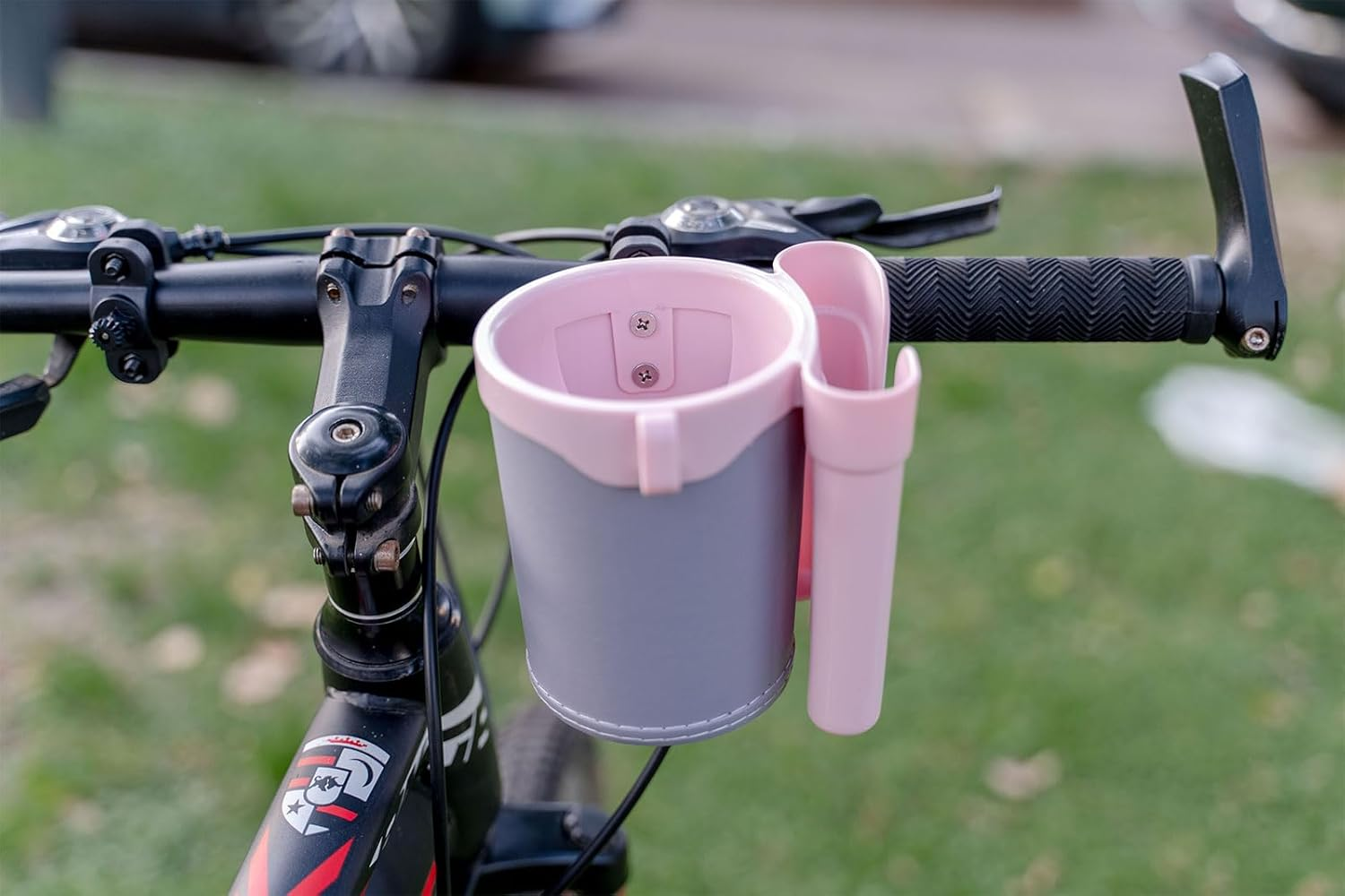 Bike Cup Holder Handlebar Cruiser with Cell Phone Holder Key Holder for Bicycle Motorcycle Scooter Boat Pink - Black image number 5