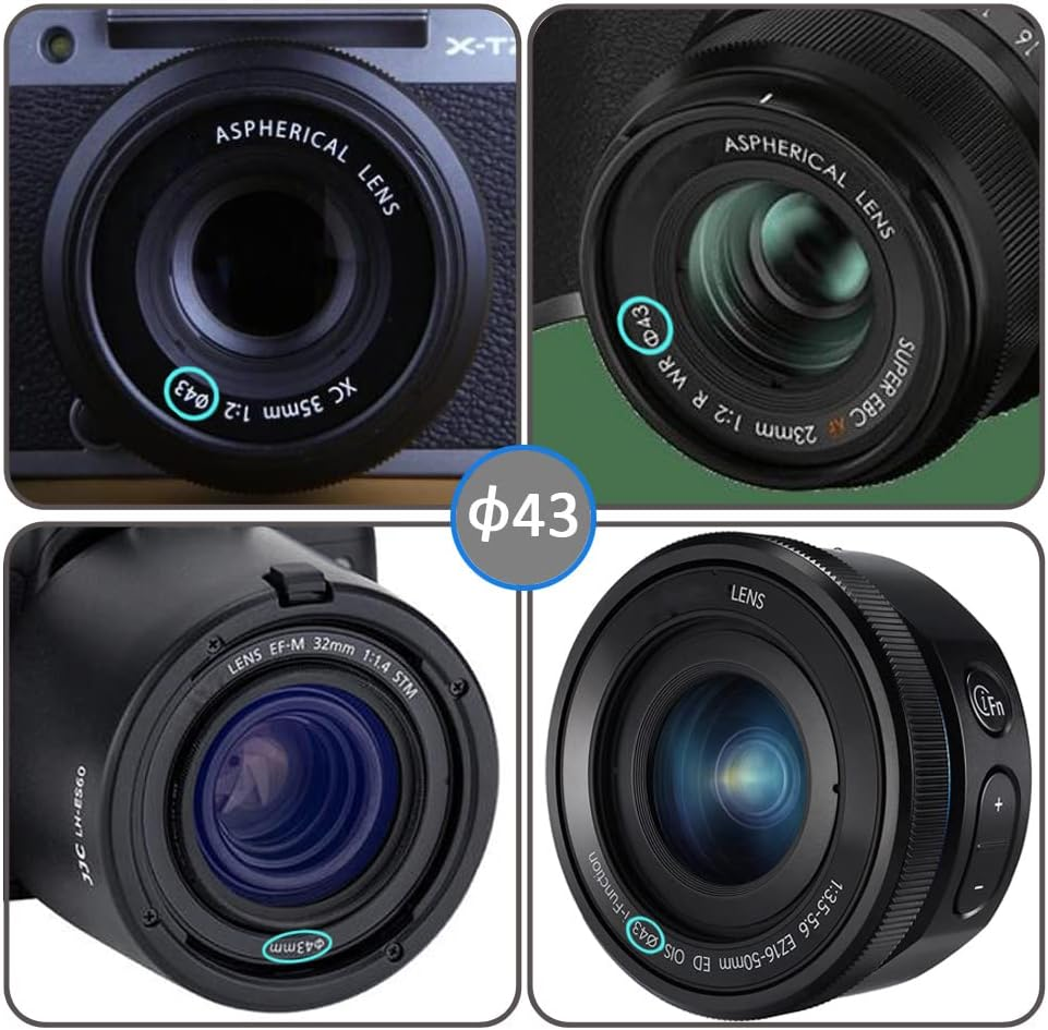 43Mm Lens Cap for Canon EF-M 22Mm F/2 and 28Mm F/3.5 Lens for M2 M3 Camera, 43Mm Center Pinch Cap for Fujinon 35Mm F/2 Lens-2Packs image number 5