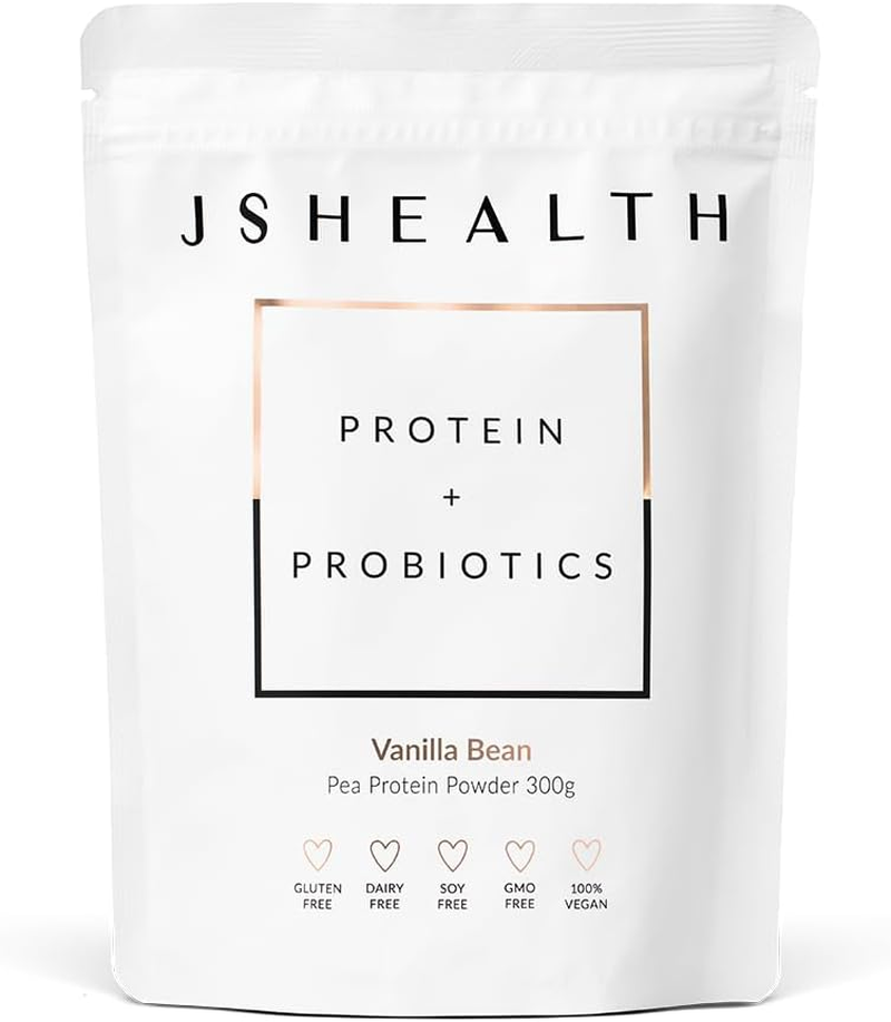 Jshealth Pea Protein Powder with Probiotics - Vanilla Bean Flavour |Gluten Free | Dairy Free | Free from Refined Sugar and Artificial Sweeteners (300 G Pouch) image number 2