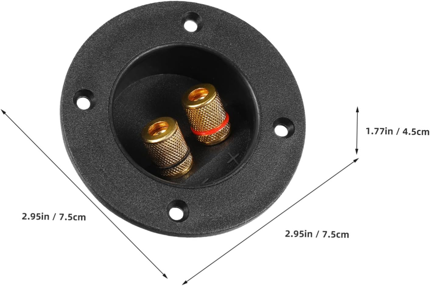 LALAFINA 5Pcs round Speaker Terminal Binding Post Connectors for DIY Hifi Audio Compatible Subwoofers and Home Theater Systems Black image number 1