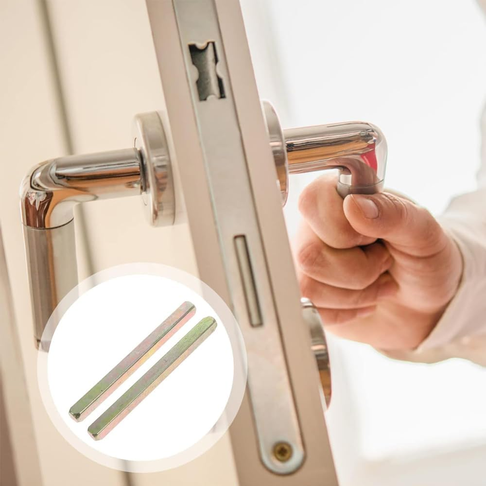 Tophomer 2Pcs Door Knob Spindle, 100Mm Long Iron Square Spindle Bar Replacement, 8Mm Diameter image number 5