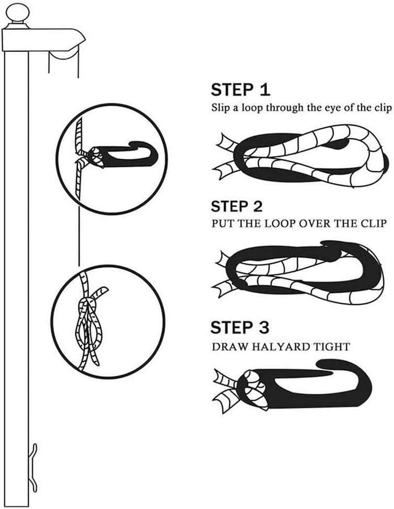 4Pcs 60Mm White Flag Pole Clips, Nylon Snap Hooks Flagpole Attachment for Fixing image number 6