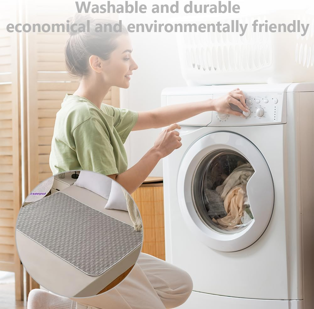 Leak Proof Mattess Protector Pad/Absorbent Bed Pad,Washable Mattress for Incontinence for Senior Children 150 X 200Cm Light Grey image number 2