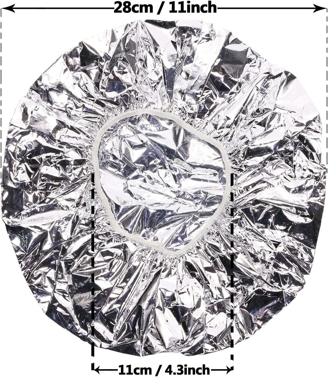 Tupalizy 4PCS Deep Conditioning Heat Cap Aluminum Foil Shower Cap for Women Natural Hair Dying Lifting Color Hot Oil Treatments Processing Caps for Nourishing Hair Salon Spa Home Use, Gold and Silver image number 1