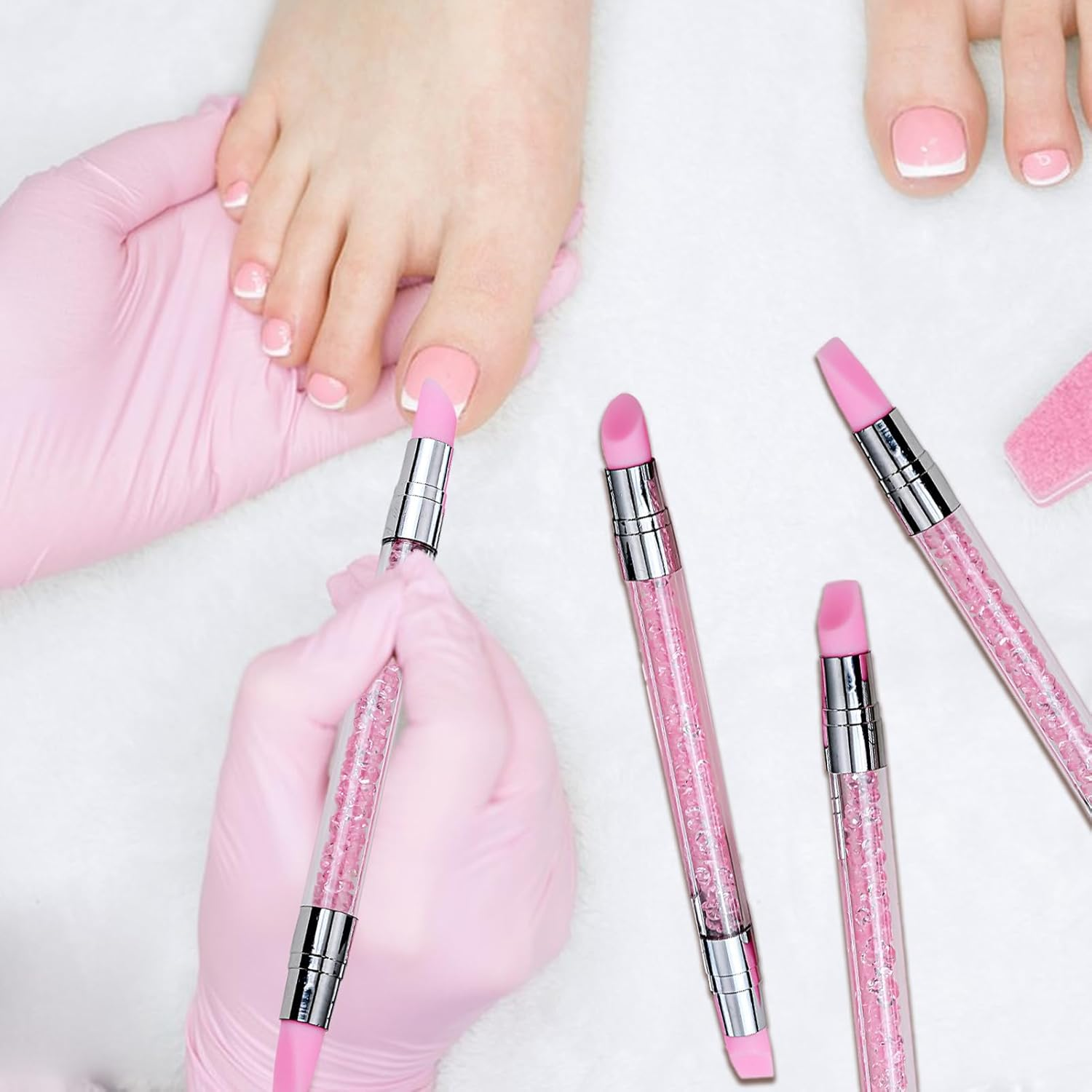 Silicone Tool for Nails, Double Tipped Nail Sculpture Pen, Fingernail Sculpting Tool with Anti-Slip Handle for Sister Wife Friend image number 3