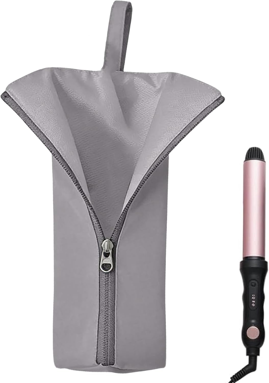 GEUGECY Hair Tool Bag | Heat Resistant Straightener Pouch | Dust Waterproof Hair Straightener Organizer for RV Hairstylist Travel Salon Bathroom Home Makeup Station