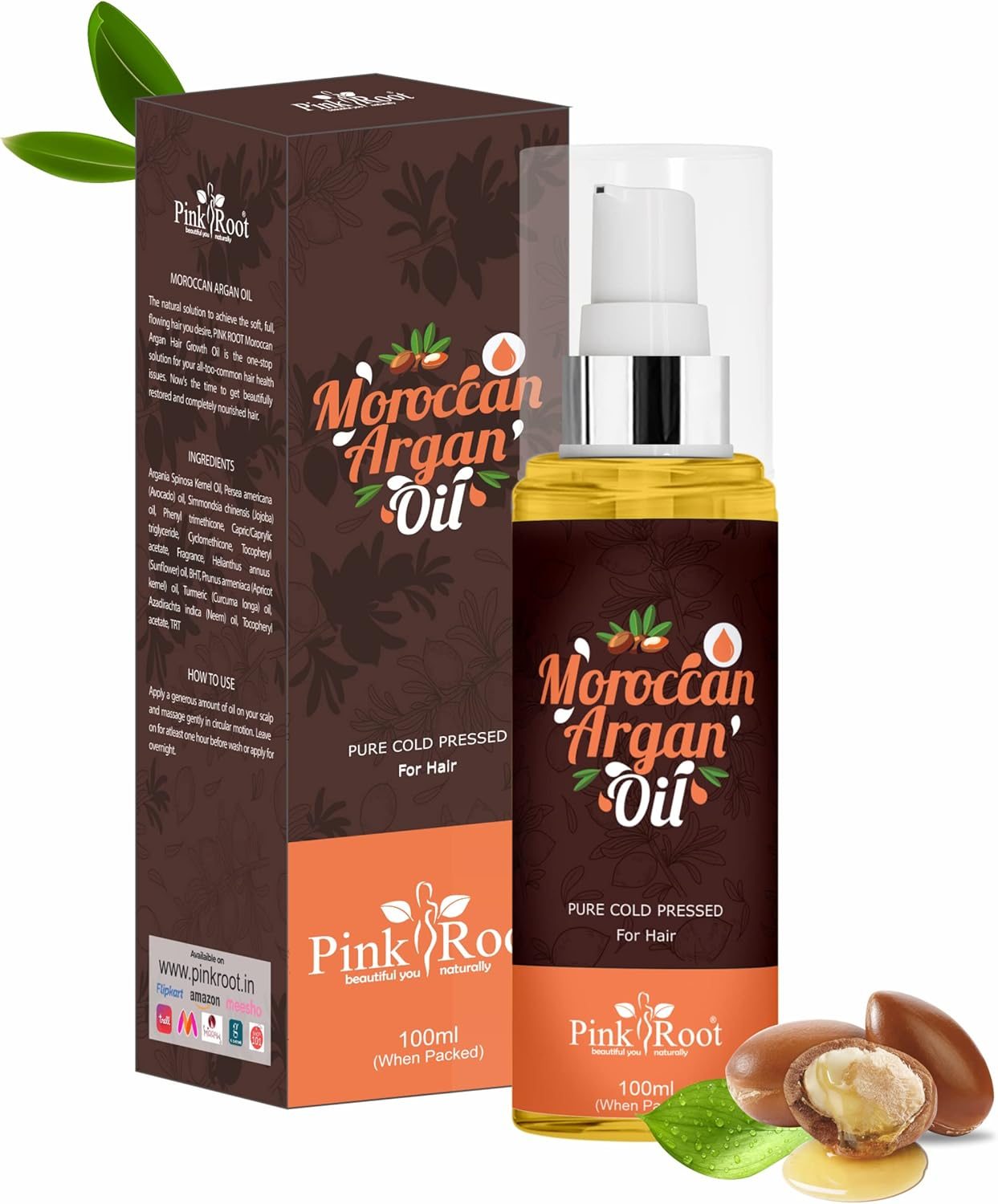 Pink Root Moroccan Argan Oil 100Ml image number 6