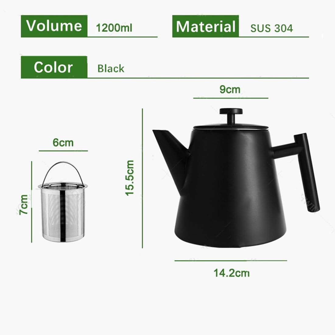 Frafuo Stainless Steel Tea Pot with Infuser for Loose Tea-1000Ml Large Capacity Kettle Teapot with Infuser-Magic Teapot with Strainer Separates Water with Tea or Any Infusion (Not for Gas Stovetop) image number 4
