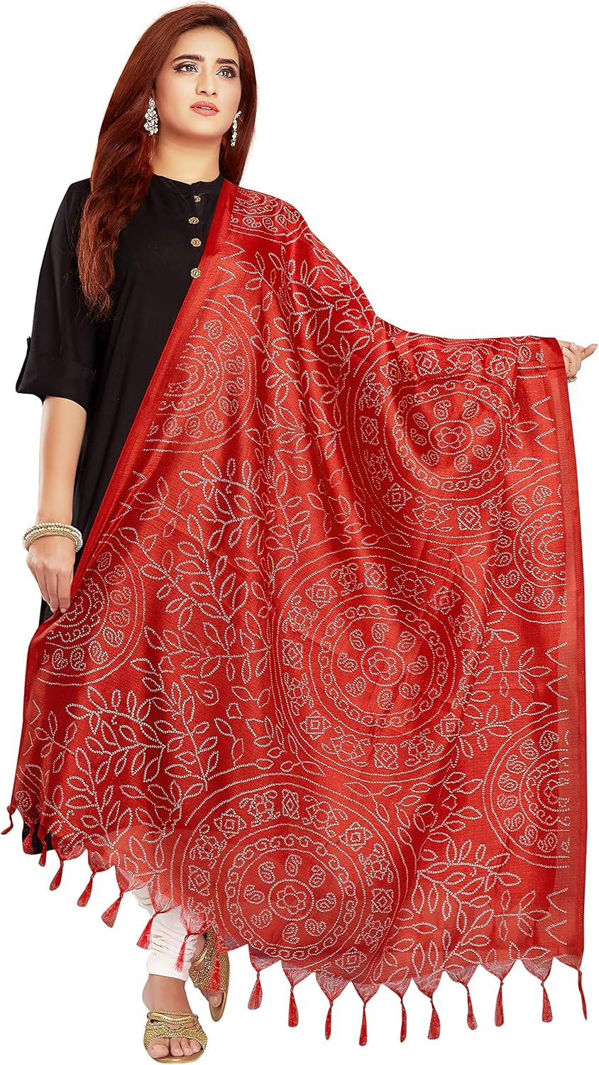 RANI SAAHIBA Women'S Art Silk Printed Dupatta - Dark Grey image number 6