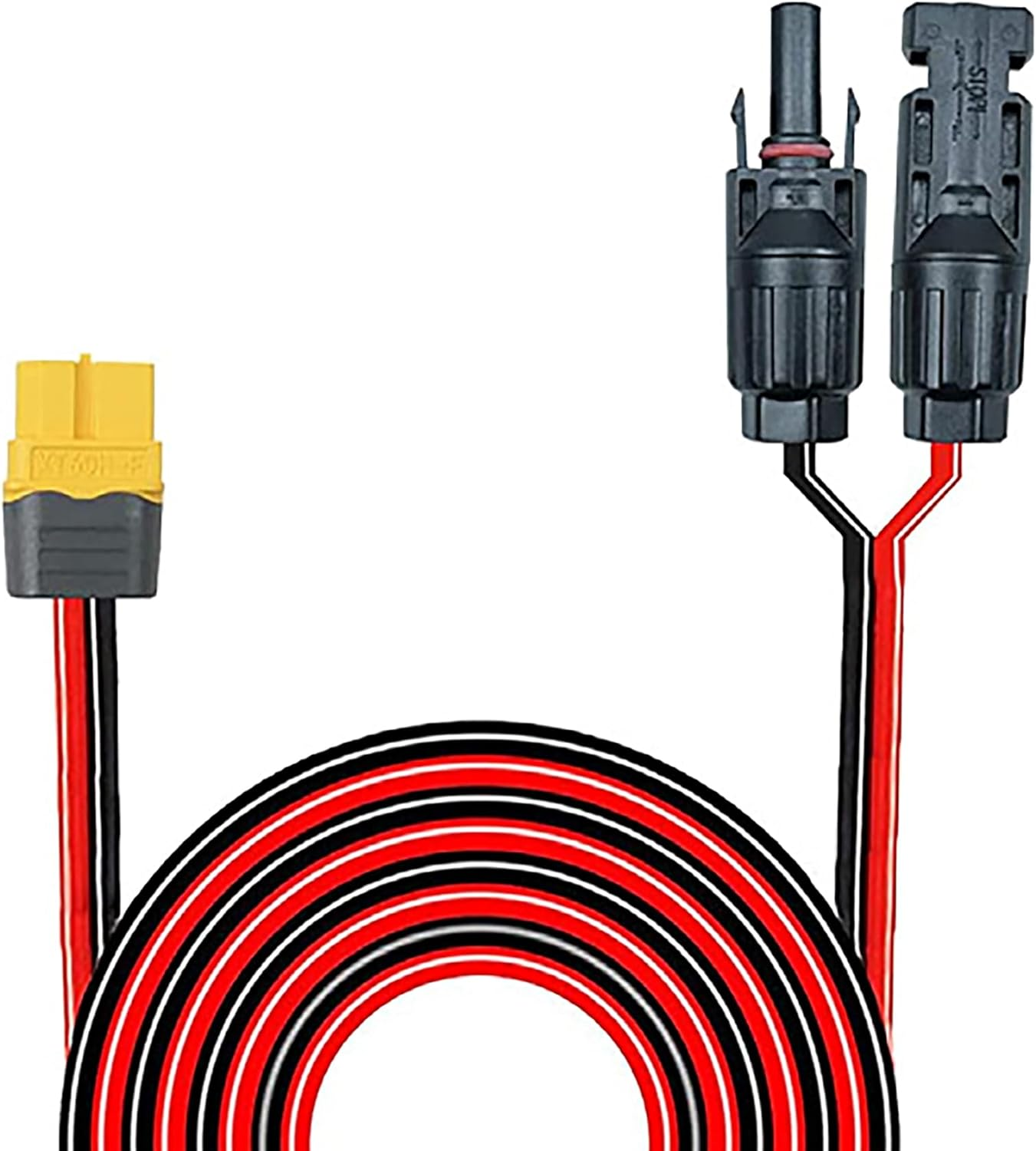 Tunghey Solar to XT60 Charge Extension Cable 12AWG Solar Connector to XT60 Adapter Cable for Solar Panel to Lifepo4 Battery RV Portable Power Station Solar Generator (0.6M)