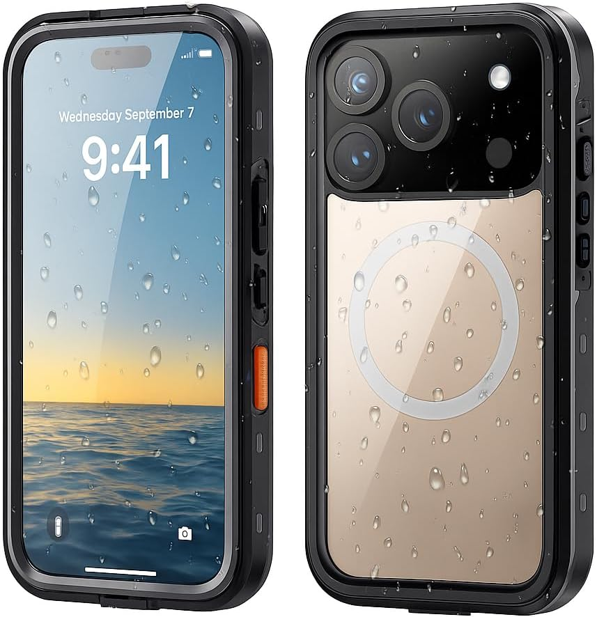 ZLIME Waterproof Phone Case for Iphone 17 Pro, 6.6 Ft Underwater Case with Camera Button, Shockproof Dustproof, Wireless Charging, Outdoor Case with Lanyard - Snow Rain Beach Protection image number 2