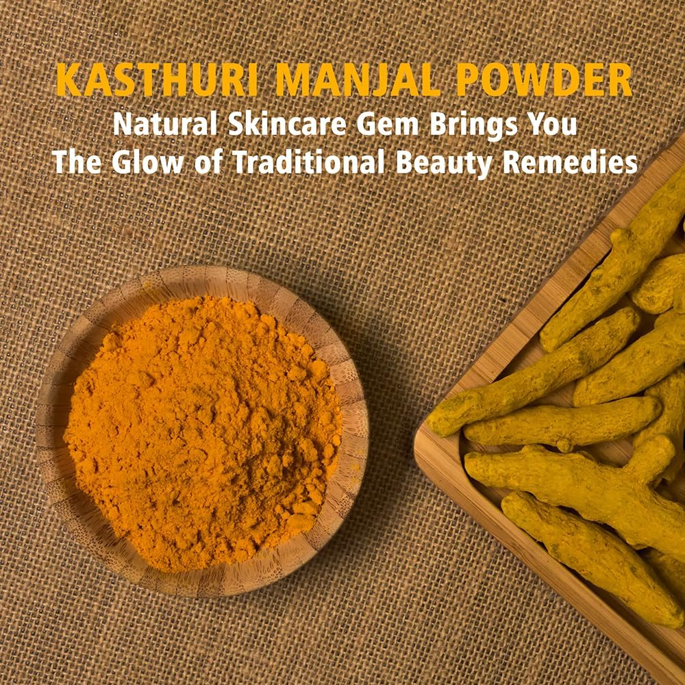 Kasthuri Manjal Powder for Skin and Face Care| Wild Turmeric Powder | Curcuma Aromatica | Helps in Glowing Skin Acne and Radiant Skin (277G) image number 6