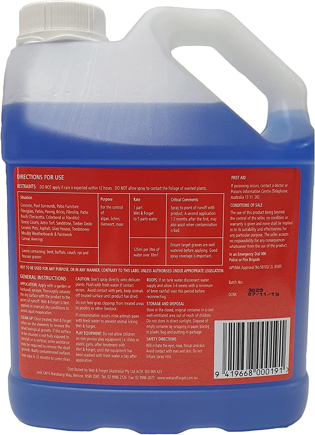 Wet & Forget Moss & Mould Remover 2L image number 3