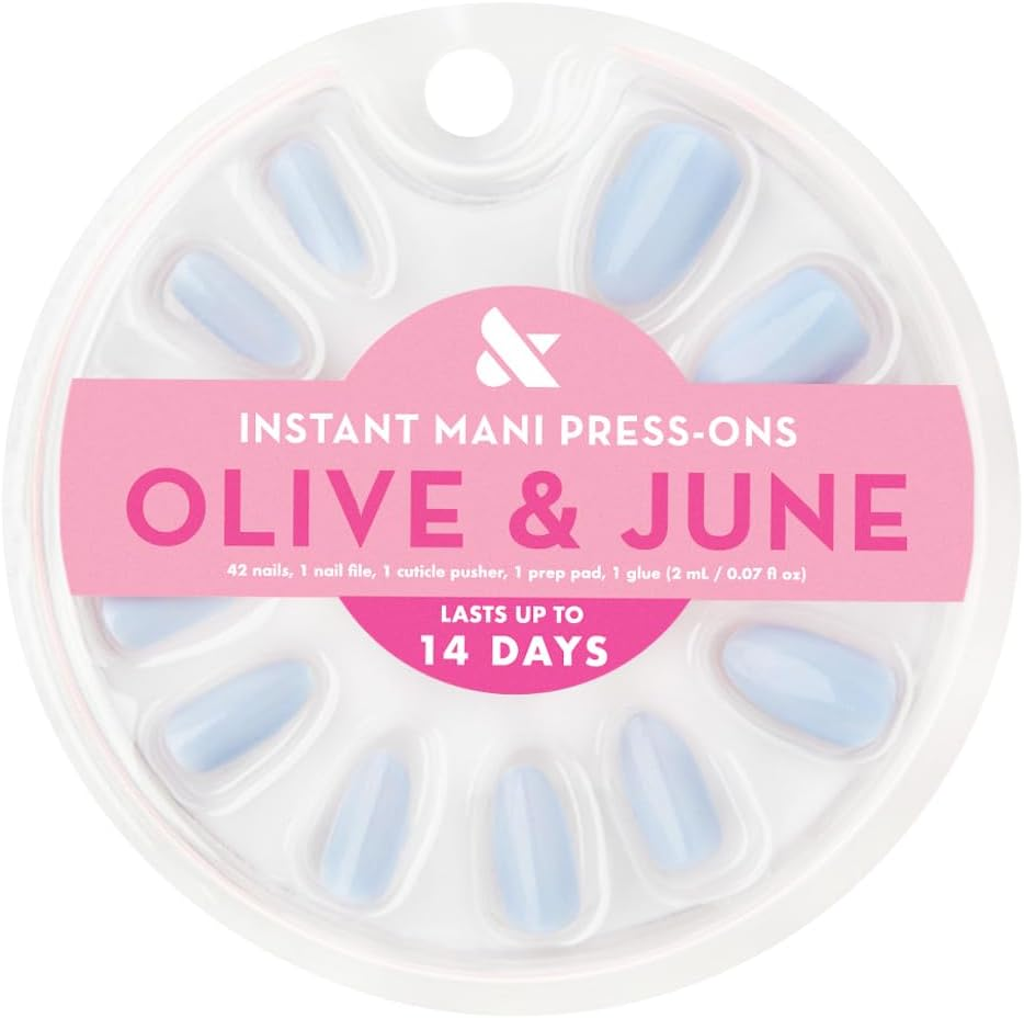 Olive & June Instant Mani Press Nails, 42 Nails Pressing Glue (Bp, Medium)