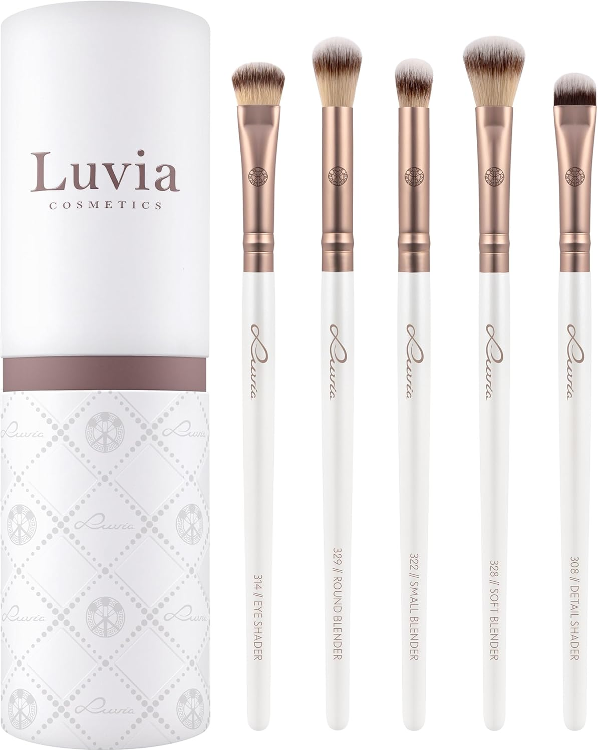 Luvia Eye Brush Set, Essential Eye Brush Set, 5 Eyeshadow Makeup Brush Set, Perfect Blending & Application, Vegan Brush Set