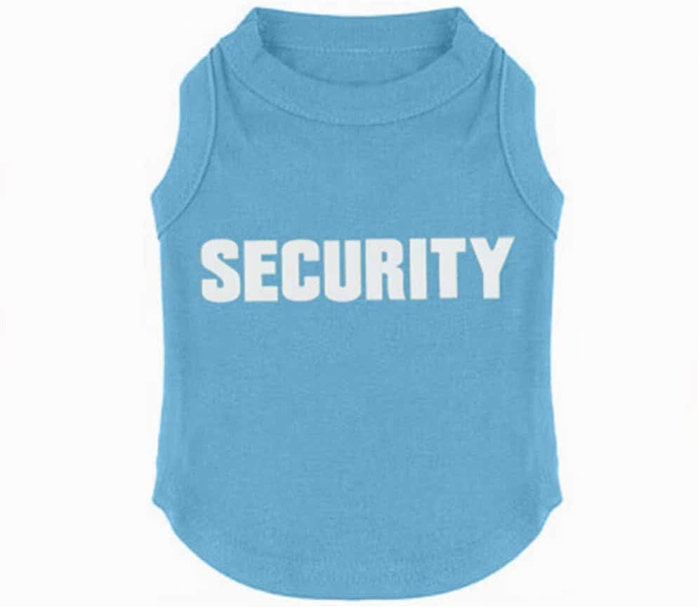Dog Shirt Tee Shirts Puppy Summer Clothes Dog Tank Top Vest SECURITY Sweat Shirt for Small Dog Medium Dog Cat (L, Black)
