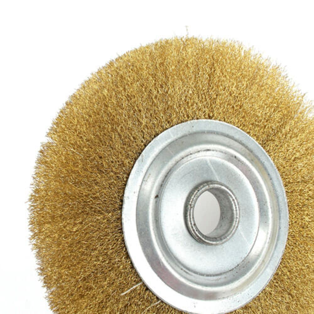 4 Pack Brass Steel Wheel Wire Brush, 100Mm Rotary Cleaning Wire Brush for Drill, Polishing Tool for Removal of Rust/Corrosion/Paint