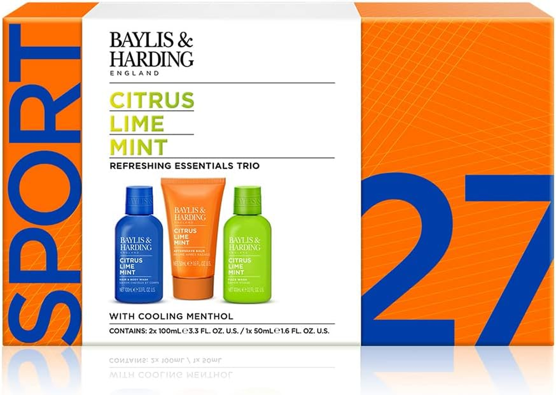 Baylis & Harding Citrus, Lime & Mint Men'S Refreshing Essentials Trio Gift Set - Vegan Friendly (Pack of 1)