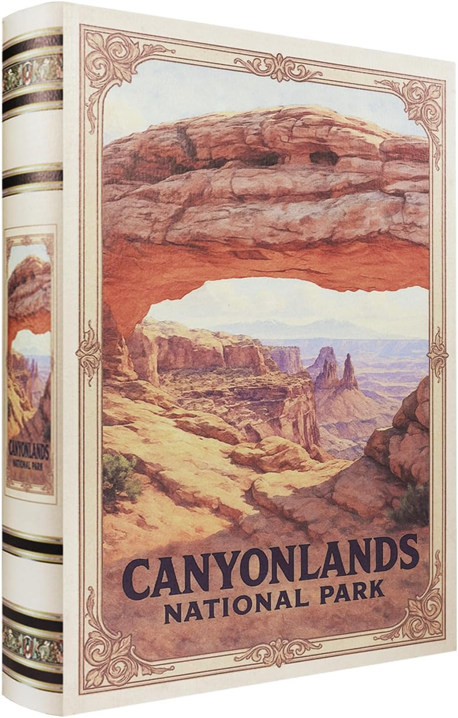 Decorative Wooden Book Box - Vintage Faux Book Boxes with National Park Design, Secret Storage with Magnetic Closure, Leather Cover, Perfect for Home Office Bookshelf (1 X Canyonlands) image number 4