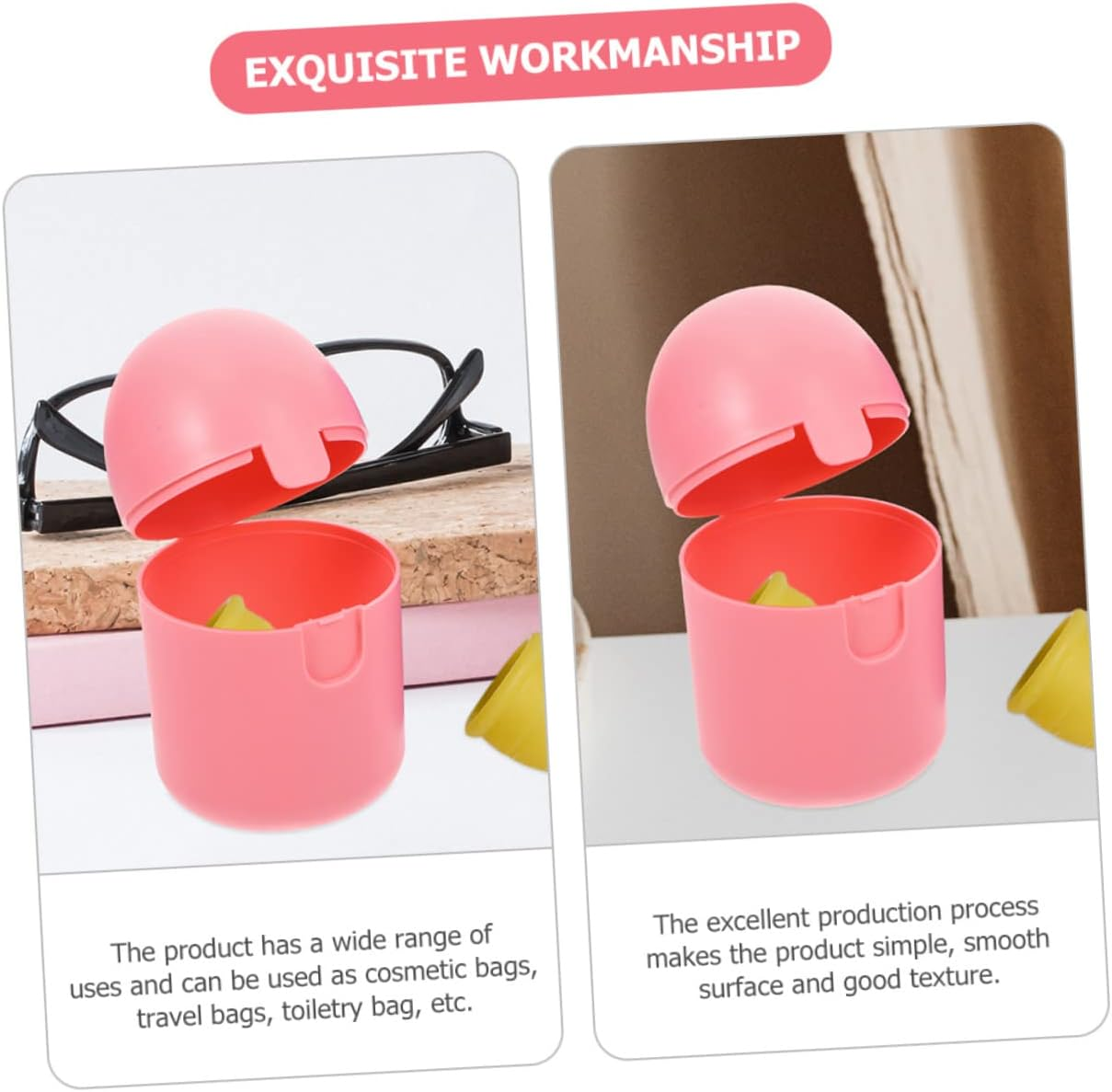 Outanaya 2Pcs Period Box Portable Storage Organizer for Women Microwave-Friendly Holder for Cups Travel Accessory in Pink image number 3