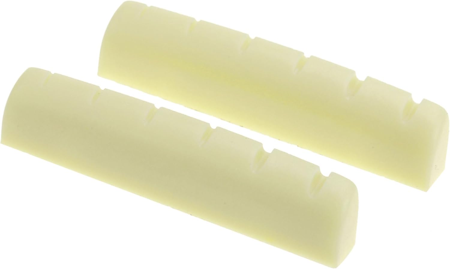 Musiclily Pro Urea Resin Plastic Slotted 43Mm LP Style Guitar Nuts Flat Bottom for 6 String Les Paul or Acoustic Guitar, Ivory(Set of 2) image number 5