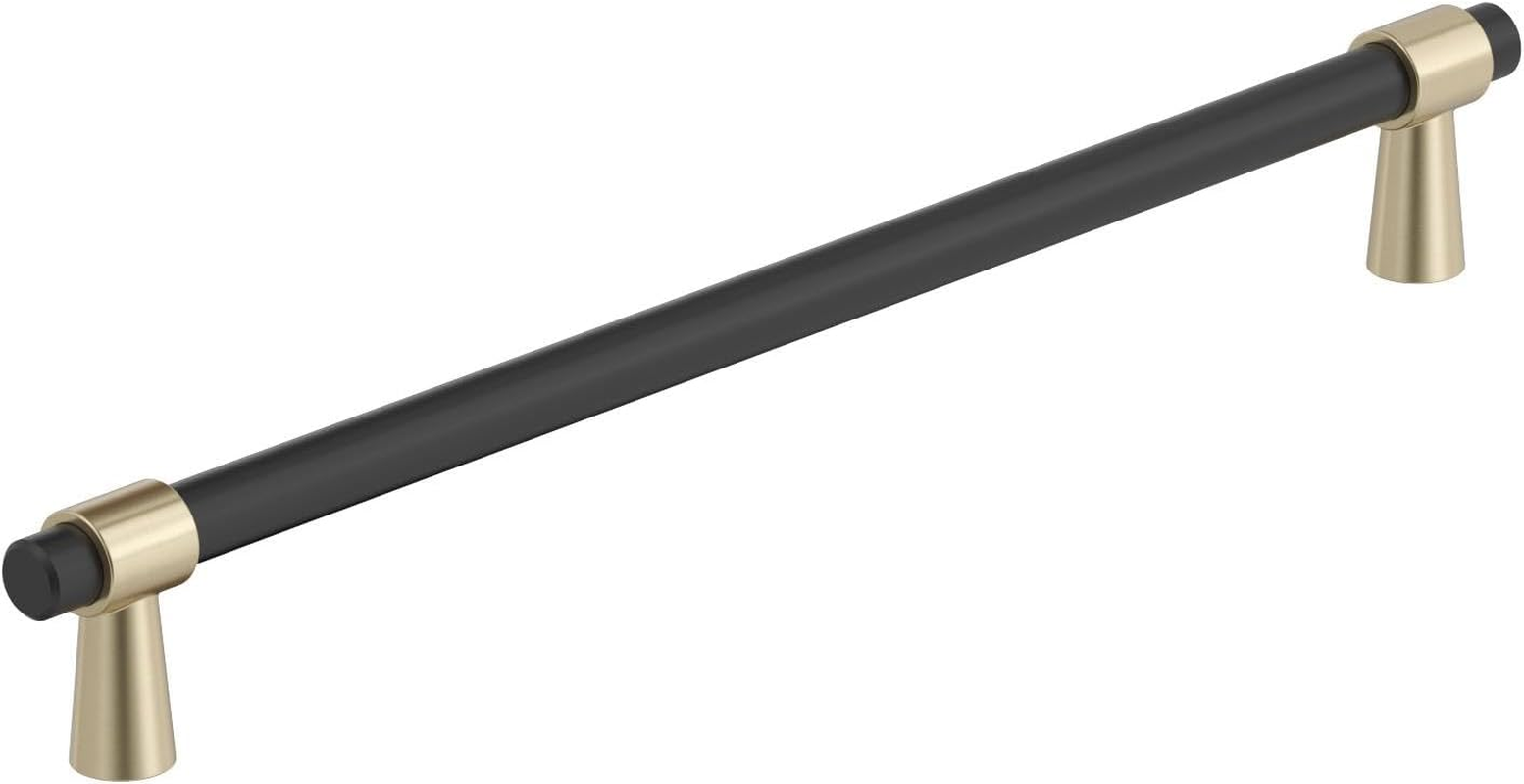 Amerock | Cabinet Pull | Polished Chrome/Matte Black | 3-3/4 Inch (96 Mm) Center-To-Center | Mergence | 1 Pack | Drawer Pull | Cabinet Handle | Cabinet Hardware