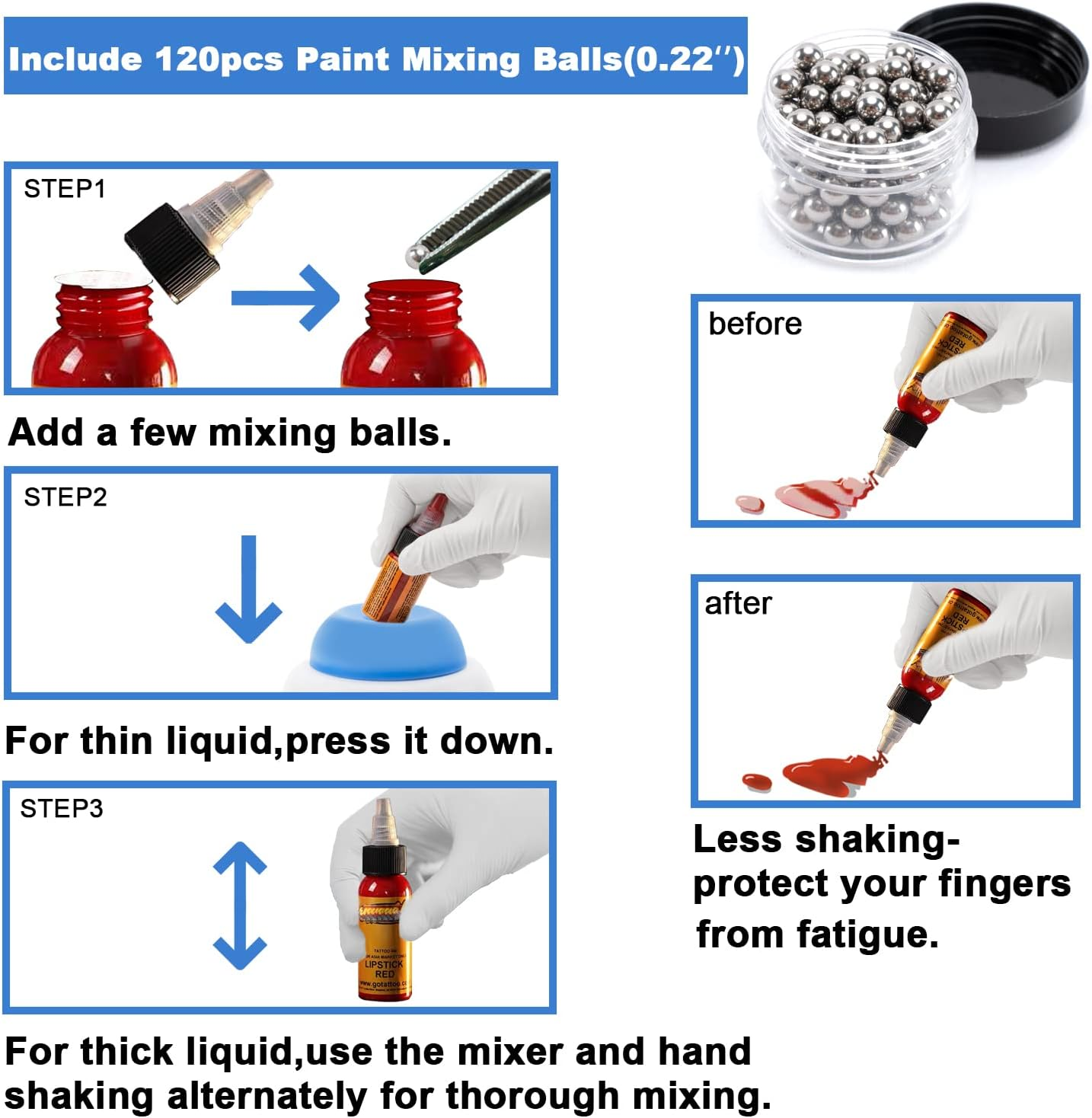 Onilab Mini Vortex Mixer with Touch Function, Lab Mixing, Nail Polish,Tattoo Ink,Eyelash Adhesives and Acrylic Paints Mixing, Lab Vortexer for Centrifuge Tubes and Test Tubes,Blue