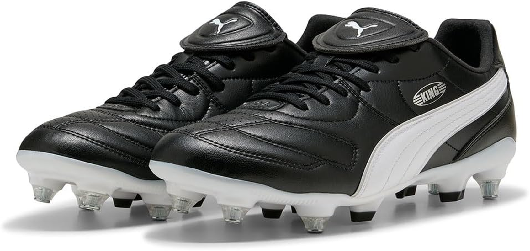 PUMA Unisex'S King Liga Mxsg Soccer Shoe, Black White Silver, 10 UK