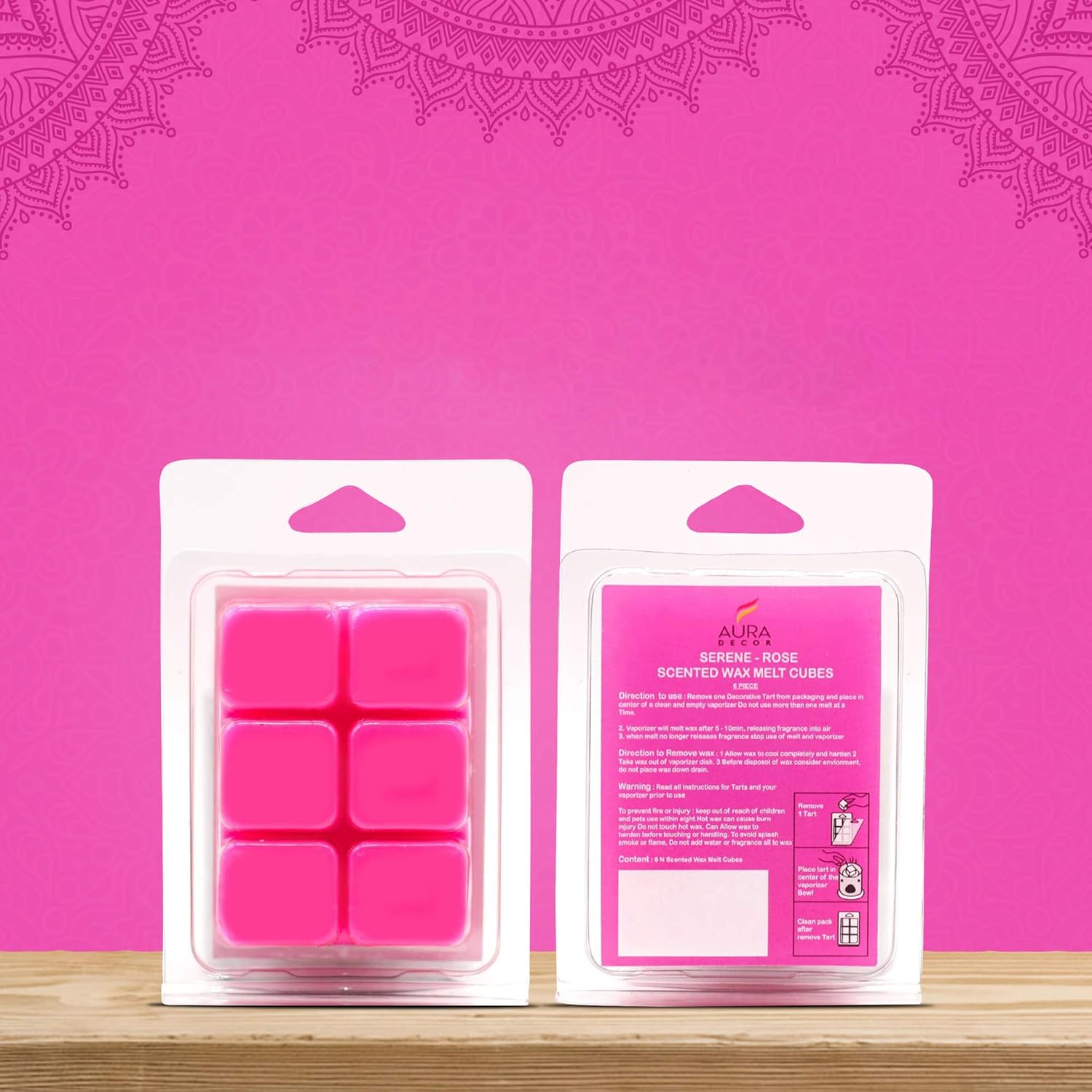 Auradecor Wax Melt Tarts Rich Premium Fragrance Rose(90 Gm) image number 1