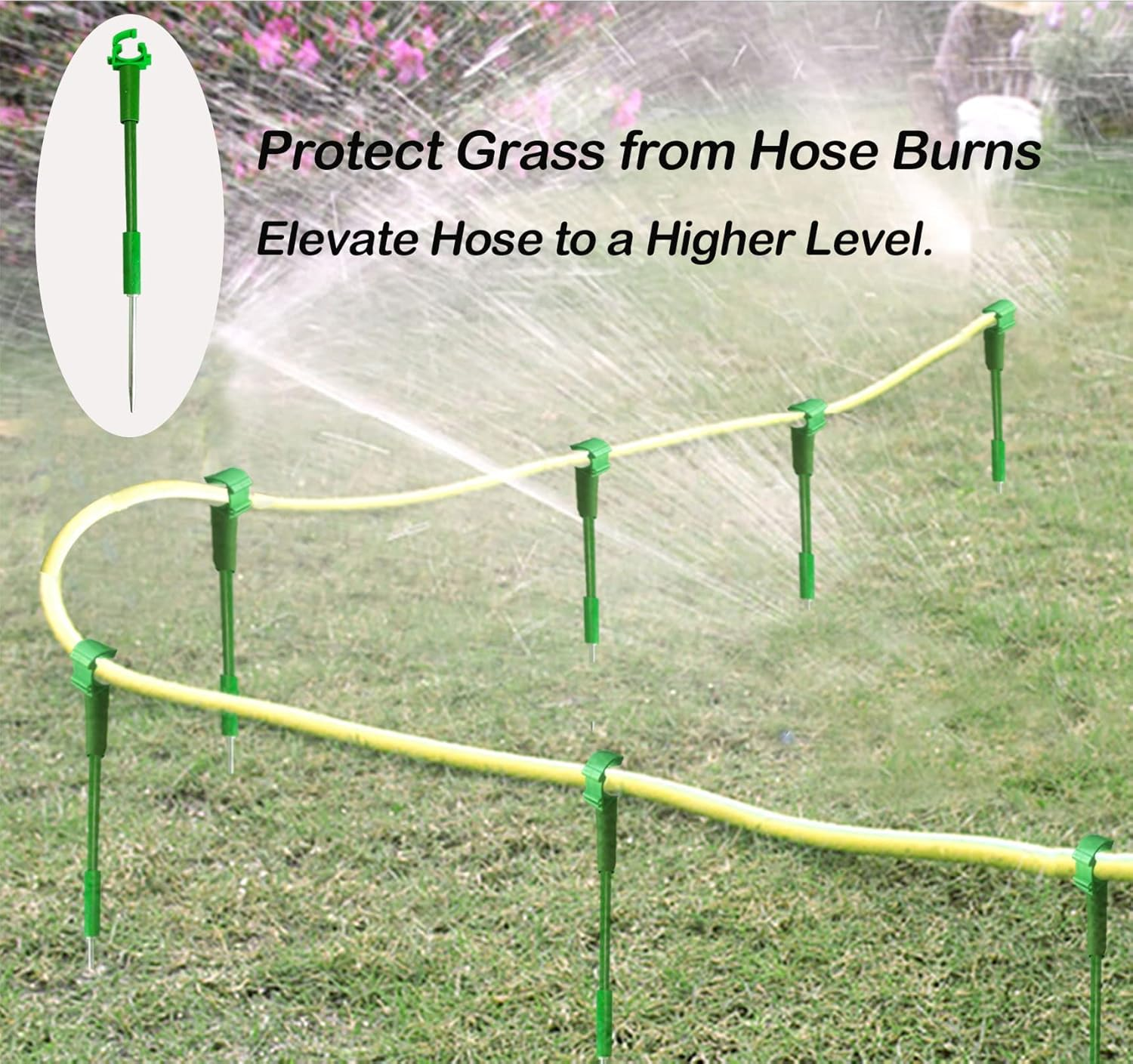 6PC 1'' Hose Guides for Garden Decorative，Water Hose Hoder to Keep Hose off Grass，Outdoor Post Garden Hose Support Water Sprinkler Hose Stand Butler Gardening Supplies for Garden Lawn Yard (Set D) image number 6