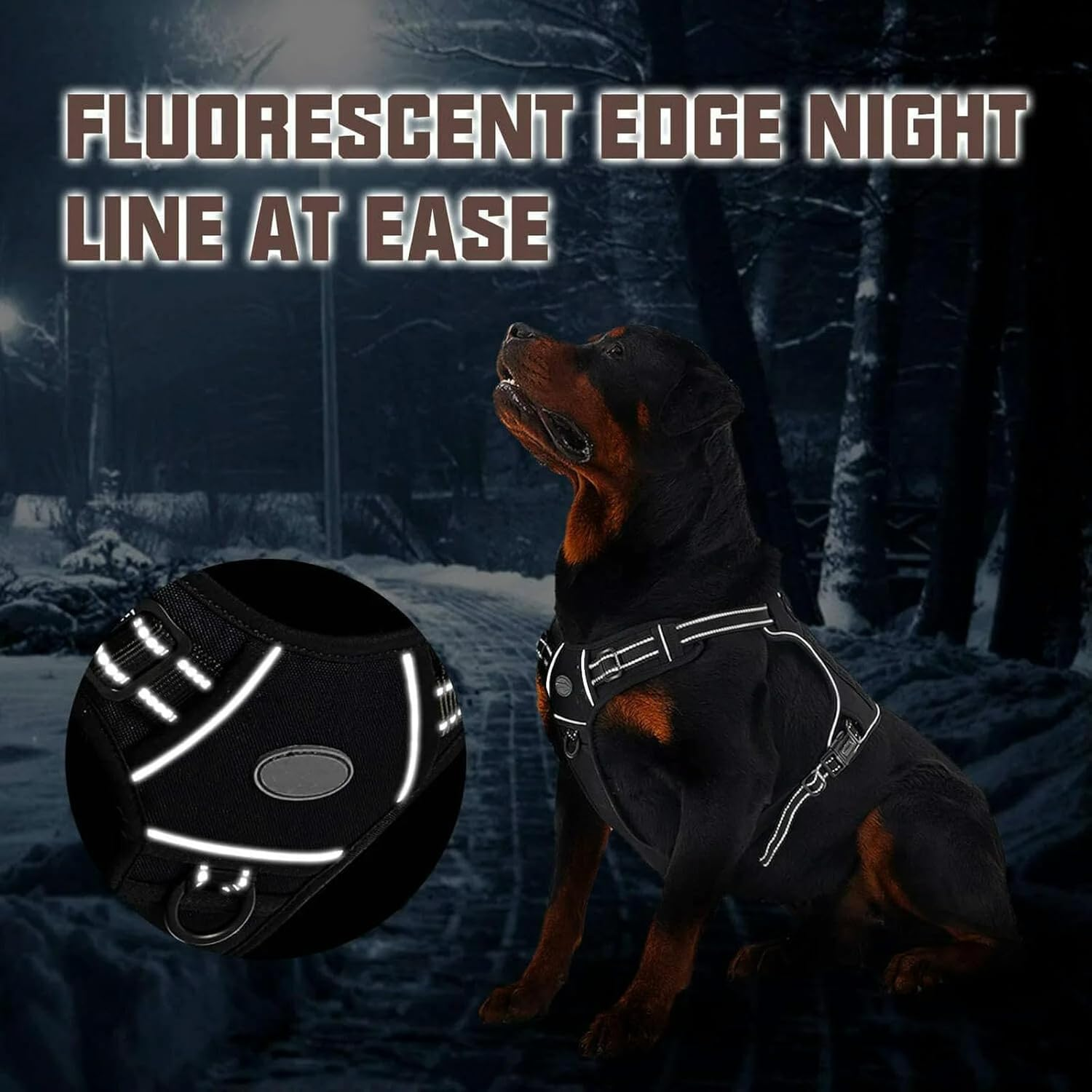 UOSIA Tactical Dog Harness No-Pull Service Dog Vest Harness Adjustable Pet Working Training Military Vest Reflective Escape Proof Molle Dog Harness with Handle for Medium Large Dogs image number 5