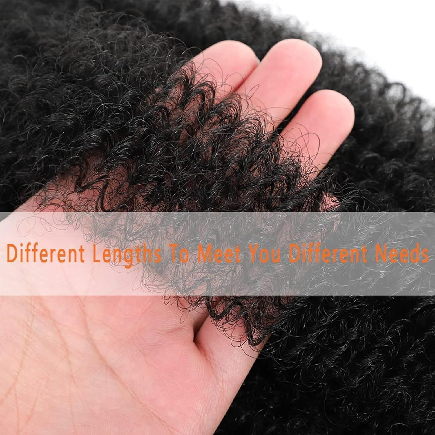 BLTYXT Springy Afro Twist Soft Pre Separated Synthetic Marley Twist Braiding Hair for Locs Crochet Hair Extensions (24 Inches (Pack of 3), 1B) image number 6