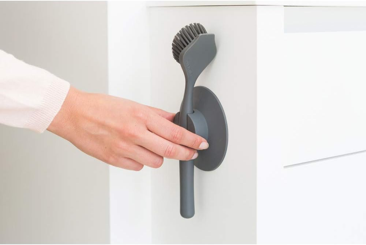 Brabantia Dish Brush with Suction Holder, Dark Grey image number 1