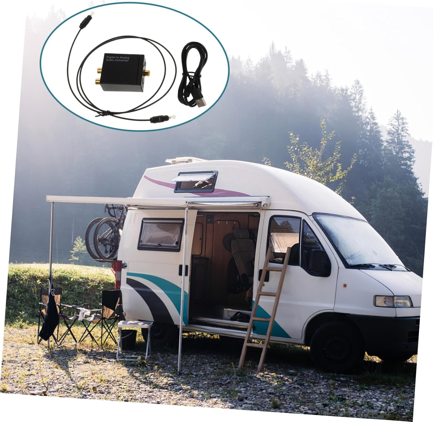 SECFOU Dac Audio Converter 3.5Mm Optical Coaxial Digital to Analog Audio Converter Adapter with 3.5Mm Jack for TV Caravan Home Cinema Systems Compact Design Easy Installation image number 5