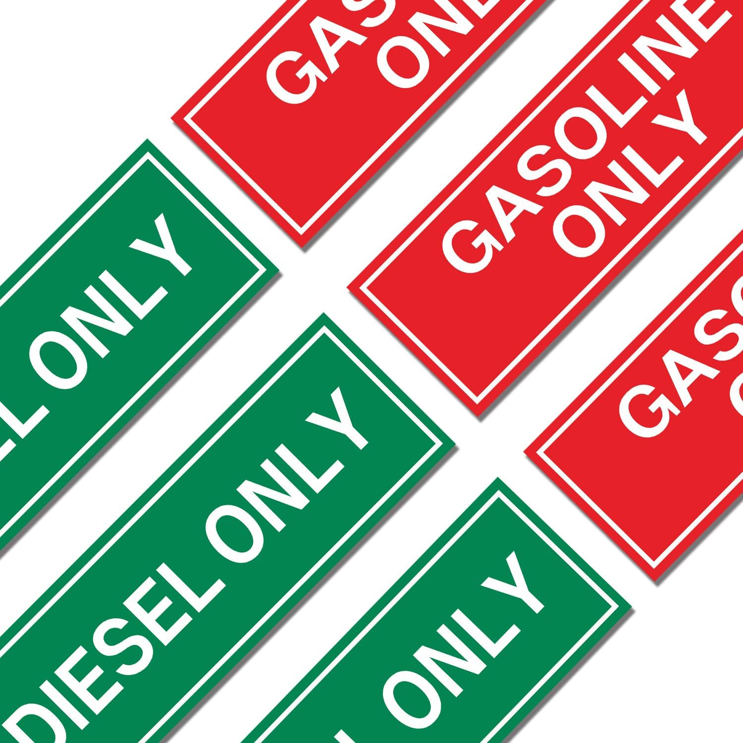 6-Pack Diesel Only & Gasoline Only Sticker Sign - Fuel Storage Decals/Fuel Can Marker | Weatherproof Adhesive Decal for Your Truck, Tractor, Fuel Can - 6X2Inch image number 3