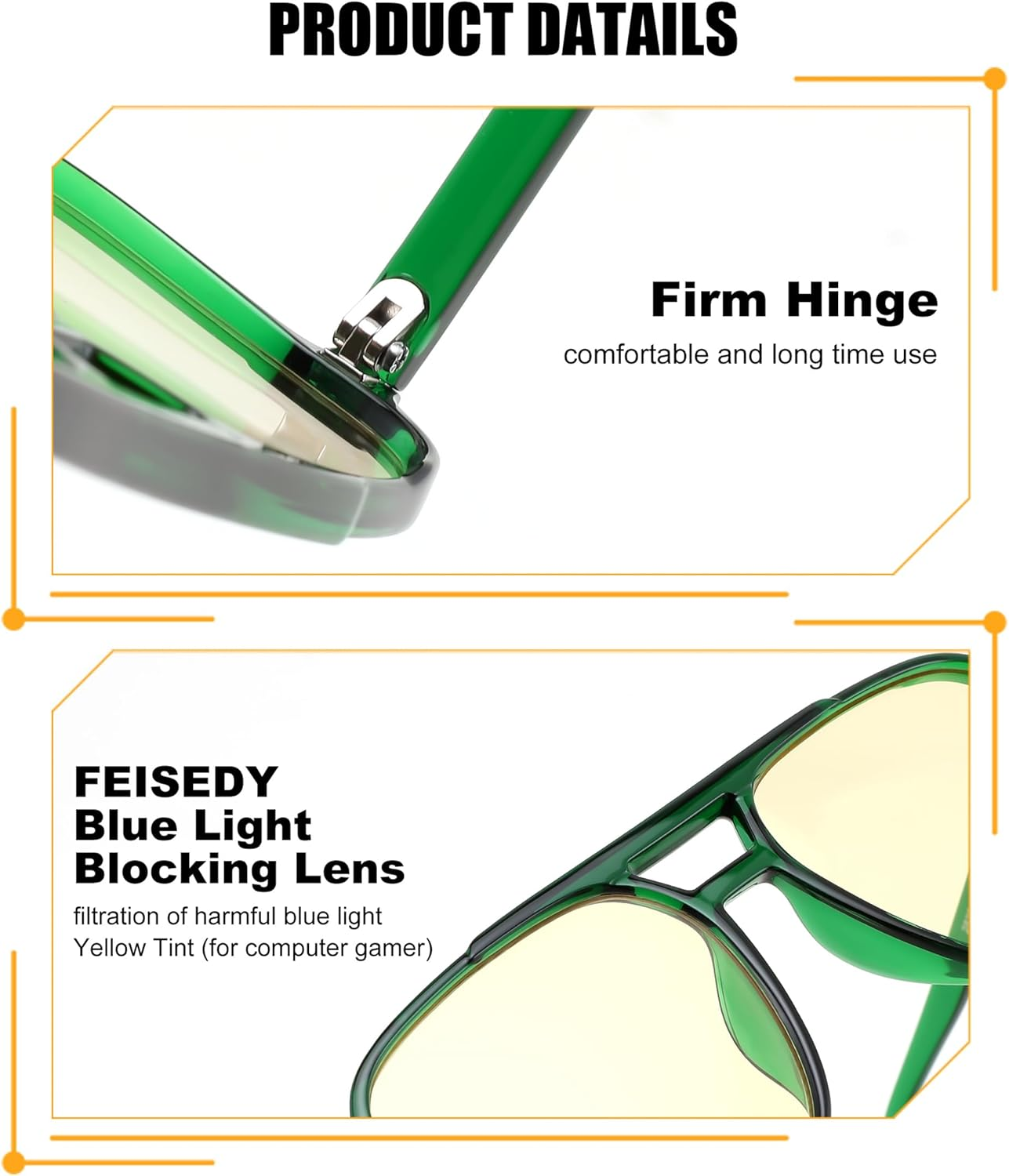 FEISEDY Blue Light Blocking Glasses for Women Men Fashion Computer Eyeglasses anti Eyestrain BLBG2835 image number 4