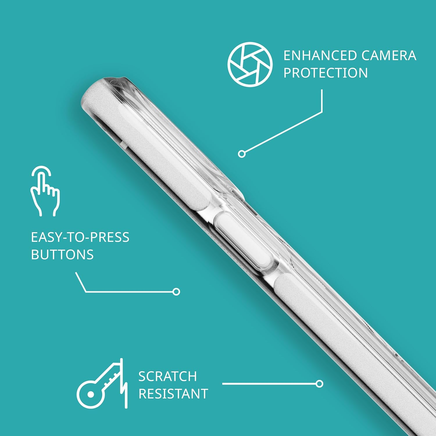 Tech21 Evocrystal Kick Case with Magsafe for Iphone 15 Pro Max, White image number 6