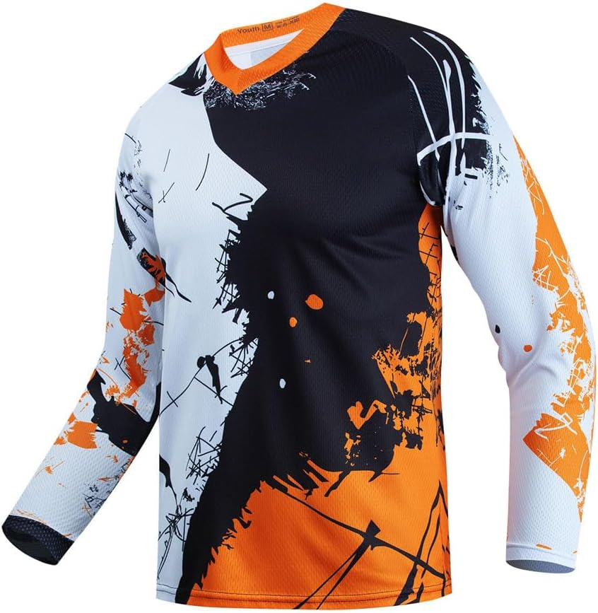 Dirt Bike Jersey for Youth, Kids Mountain Bicycle Shirt Long Sleeve for Motorcycle Motocross BMX Moto Mx Offroad Racing image number 6