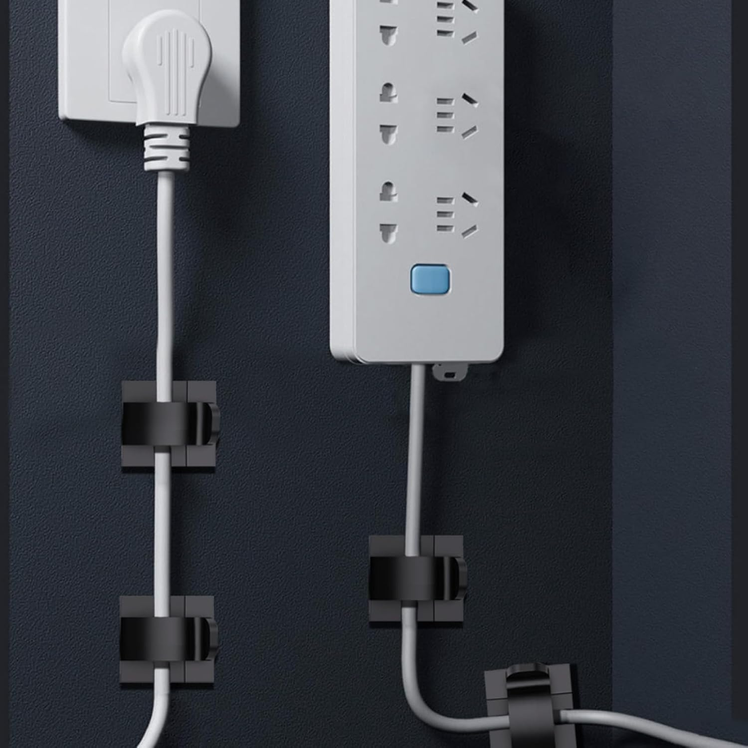 100Pcs Premium Cable Clips with Strong Adhesive for Wire Organization and Management in Office, Home, Car, and Workshop, Durable Wire Holder and Cord Organizer Clamp (Black) image number 3