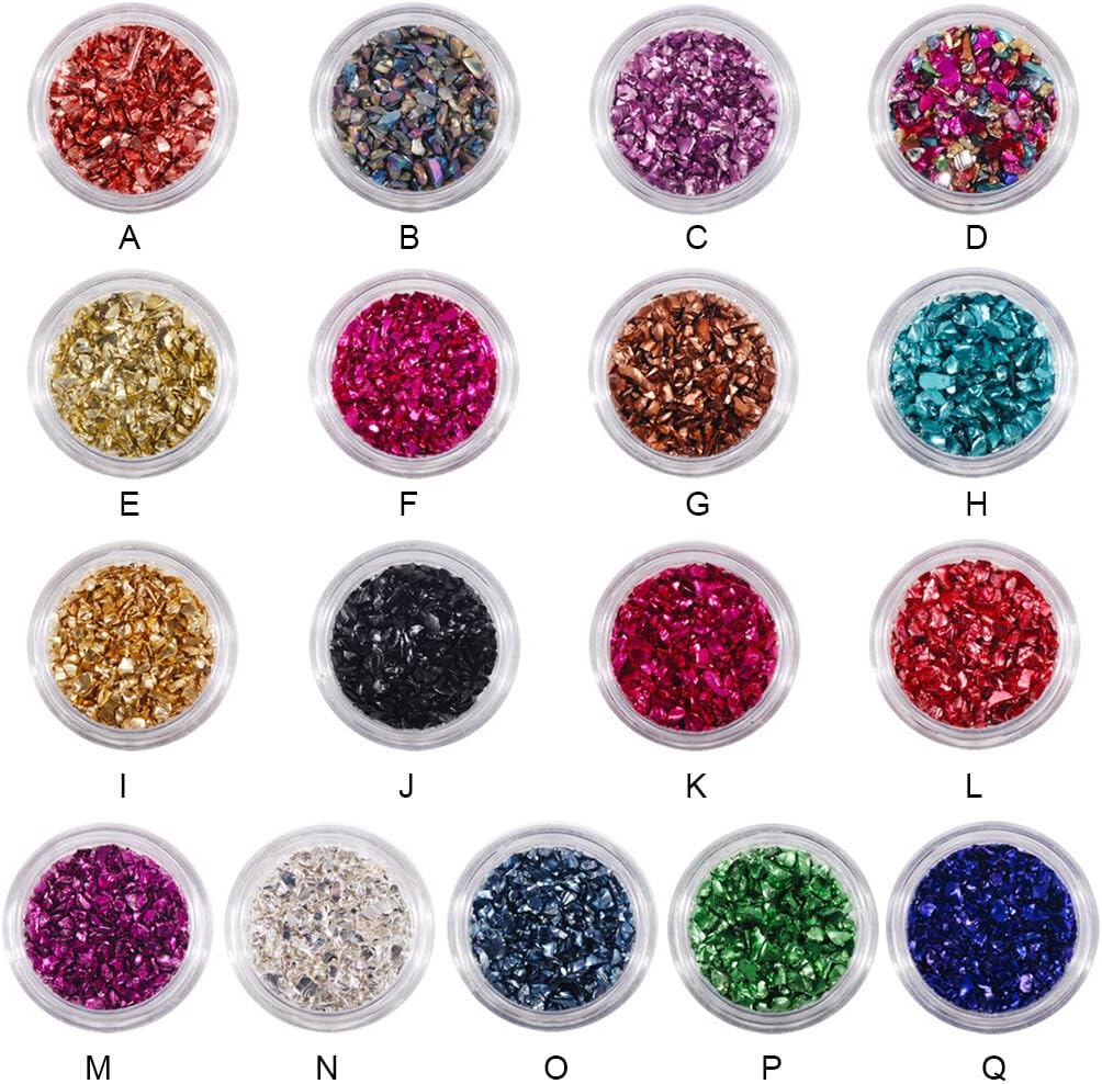 Nail Art Crushed Glass Stones Glitter Excellent Gloss Crystal Fragment DIY Rhinestone Fillers Jewelry Making Wedding Dress, Gold