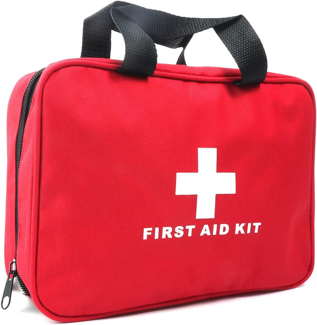 Red First Aid Bag Empty Travel Rescue Pouch Medical Bags First Responder Storage Compact Survival Medicine Emergency Bag for Car Home Office Kitchen Sport Outdoors (Red CLB)