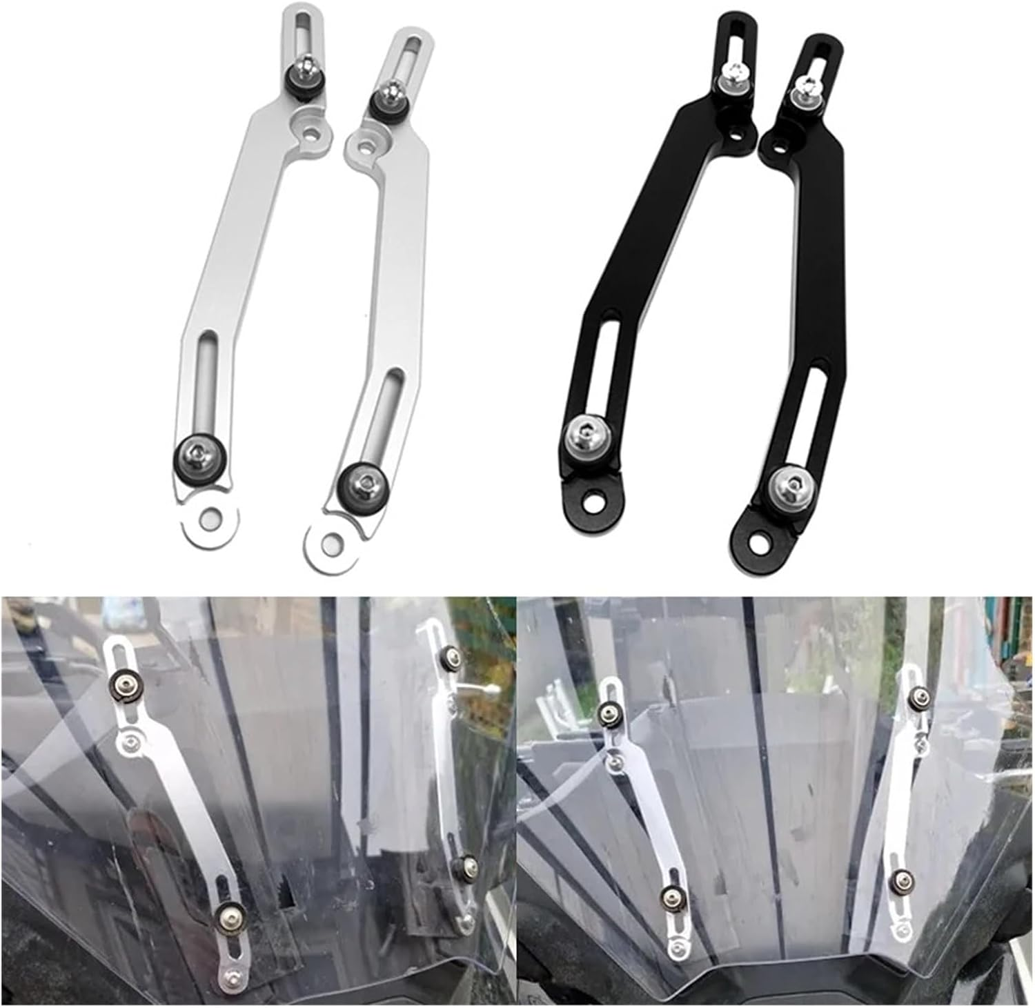 Jiningxinxin Windscreen Adjusters Airflow Adjustable Windscreen Wind Bracket Fit for FORZA750 Forza750 2021 2022 Motorcycle(Black)