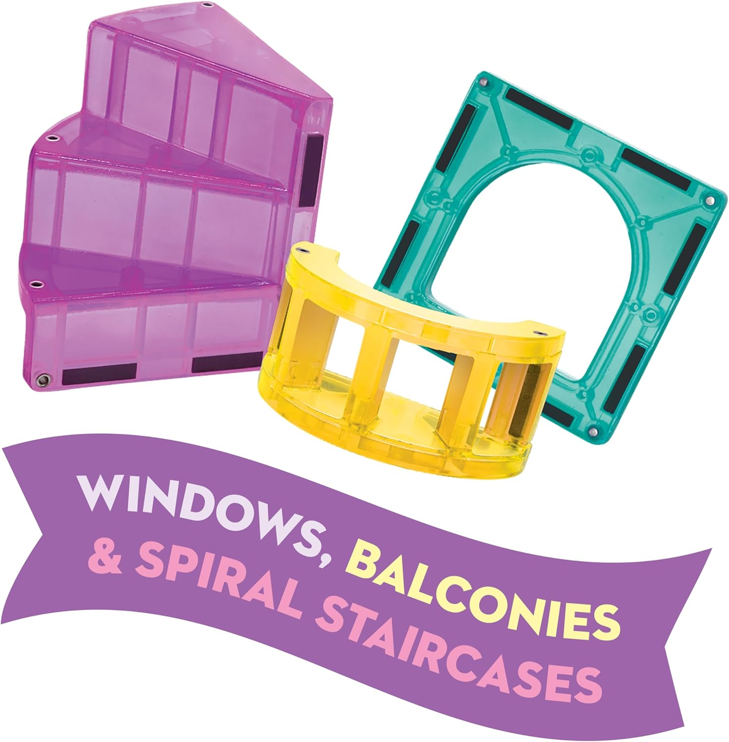 MAGNA-TILES - Castle DLX + Micromags - 48 Piece Set image number 4