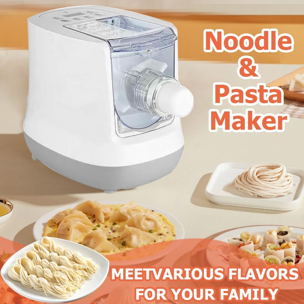 Xoxomeg Electric Pasta Maker, 260W Household Electric Automatic Noodle Maker with 12 Noodle Moulds, 2 in 1 Kneading and Making Noodles Machine image number 5