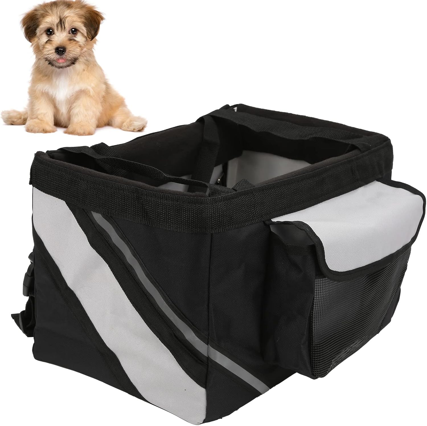 Pet Carrier Bicycle Basket Bag Pet,Dog Bicycle Bag - Detachable Front Bike Carrier Basket Bag for Small to Medium Pet Dogs image number 3